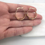 18K Gold Layered  Oro Laminado 20 mm Zic Zac Two Tone Hoops Wholesales 21.0281
