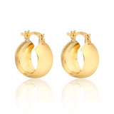 18K Gold Layered Oro Laminado 17mm Cuboid Hoops Wholesales 21.0284