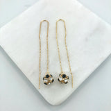 18K Gold Layered Oro Laminado Assorted Fire Ball Colors In Long Threader Earrings Wholesale 21.0357/1/3/8/17/21/31/38/71
