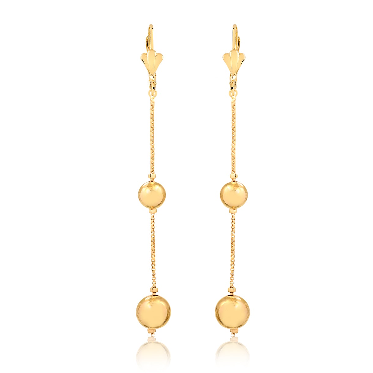 18K Gold Layered Oro Laminado Shoulder Duster Stud Ball