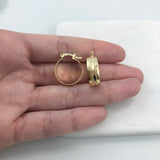 18K Gold Layered Oro Laminado 17 mm Diamond Cutting Flat Hoops Wholesale 21.0385