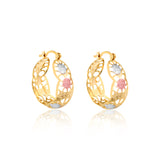 18K Gold Layered Oro Laminado Hoops 21.0524