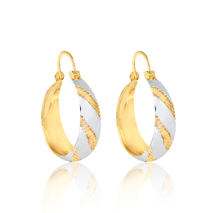 18K Gold Layered Oro Laminado 57 mm Hoops 21.0900