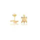 18K Gold Layered Oro Laminado Two-Tone Hoops Kids Earrings 21.0151