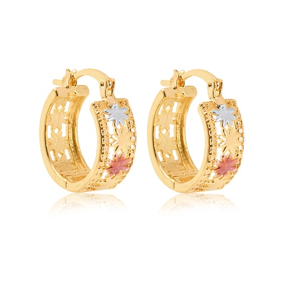 18K Gold Layered Oro Laminado 57 mm Hoops 21.0900