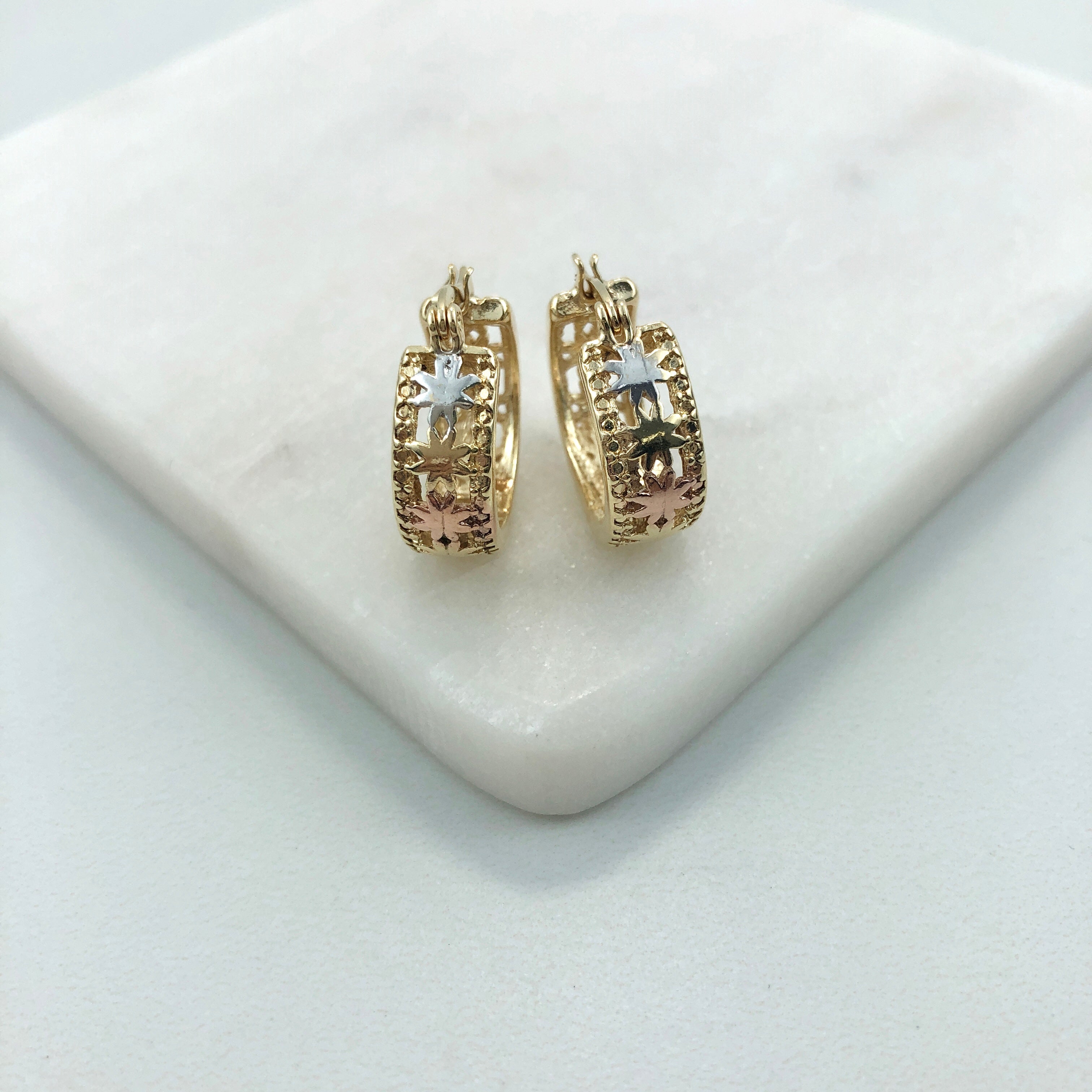 18K Gold Layered Oro Laminado 57 mm Hoops 21.0900