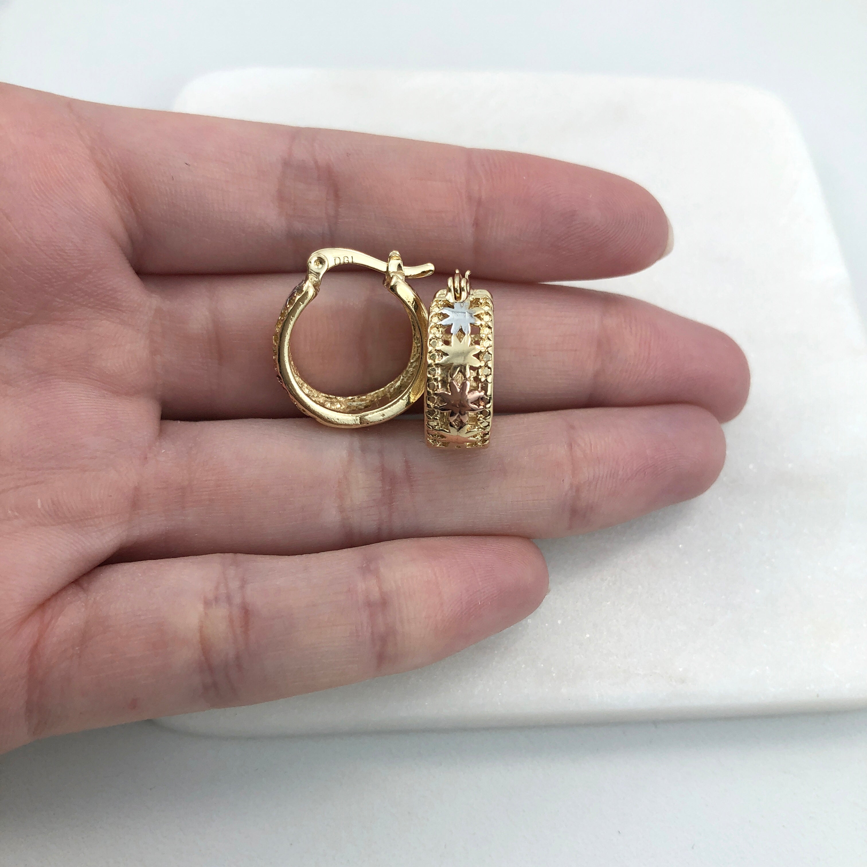 18K Gold Layered Oro Laminado 57 mm Hoops 21.0900