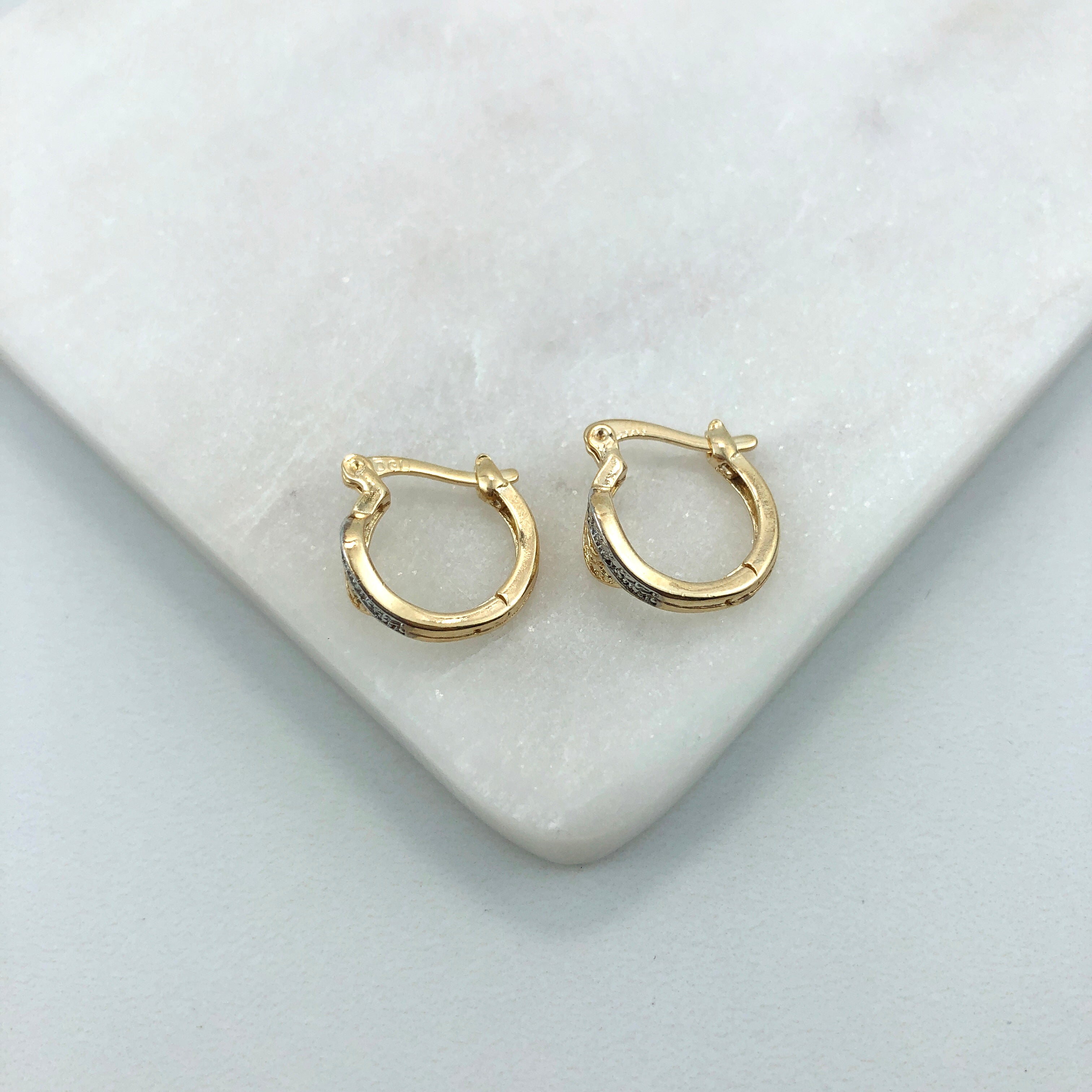 18K Gold Layered Oro Laminado 57 mm Hoops 21.0900