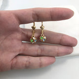 18K gold Layered Oro laminado Assorted Fire Ball Colors Lever Back Earrings 21.0584/1/2/3/4/6/10/17