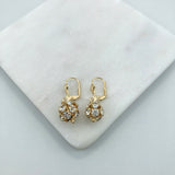 18K gold Layered Oro laminado Assorted Fire Ball Colors Lever Back Earrings 21.0584/1/2/3/4/6/10/17