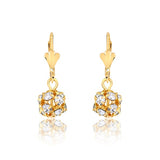 18K gold Layered Oro laminado Assorted Fire Ball Colors Lever Back Earrings 21.0584/1/2/3/4/6/10/17