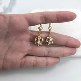 18K gold Layered Oro laminado Assorted Fire Ball Colors Lever Back Earrings 21.0584/1/2/3/4/6/10/17