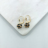 18K gold Layered Oro laminado Assorted Fire Ball Colors Lever Back Earrings 21.0584/1/2/3/4/6/10/17