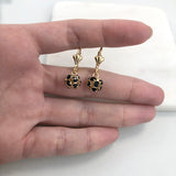 18K gold Layered Oro laminado Assorted Fire Ball Colors Lever Back Earrings 21.0584/1/2/3/4/6/10/17