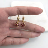 18K gold Layered Oro laminado Assorted Fire Ball Colors Lever Back Earrings 21.0584/1/2/3/4/6/10/17