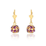 18K gold Layered Oro laminado Assorted Fire Ball Colors Lever Back Earrings 21.0584/1/2/3/4/6/10/17