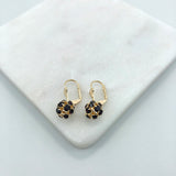 18K gold Layered Oro laminado Assorted Fire Ball Colors Lever Back Earrings 21.0584/1/2/3/4/6/10/17