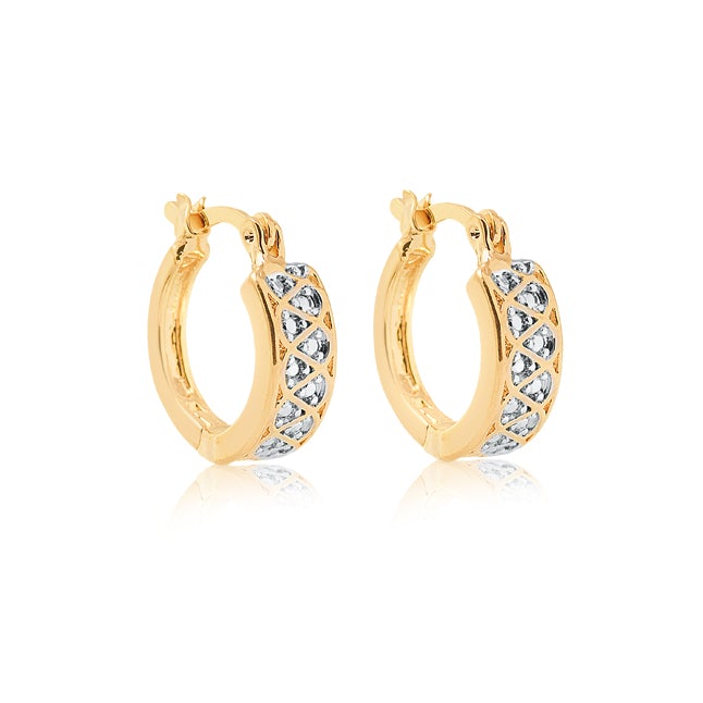 18K Gold Layered Oro Laminado 57 mm Hoops 21.0900