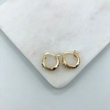 18K Gold Layered Oro Laminado Two-Tone Cut Out Cuboid Kids Earrings With Flower Design Wholesale 21.0591
