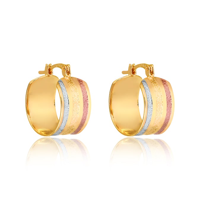 18K Gold Layered Oro Laminado 57 mm Hoops 21.0900