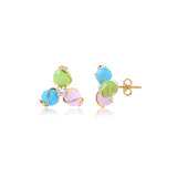 18K Gold Layered Oro Laminado Bow Design Push Back Earrings 21.0611
