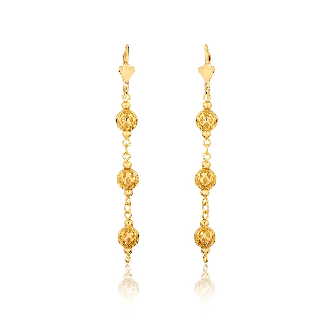 18K Gold Layered Oro Laminado Bow Design Push Back Earrings 21.0611