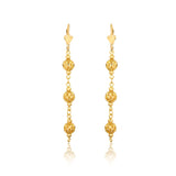 18K Gold Layered Oro Laminado Bow Design Push Back Earrings 21.0611