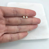 18K Gold Layered Oro Laminado Pearl Stud Plugs Kids Earrings Wholesale 21.0907/92