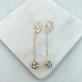 18K Gold Layered Oro Laminado CZ Fire Ball Drop Leverback Earrings Wholesale 21.1097/1/2/6/17/21/38/71