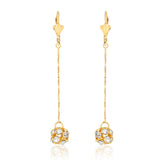 18K Gold Layered Oro Laminado CZ Fire Ball Drop Leverback Earrings Wholesale 21.1097/1/2/6/17/21/38/71