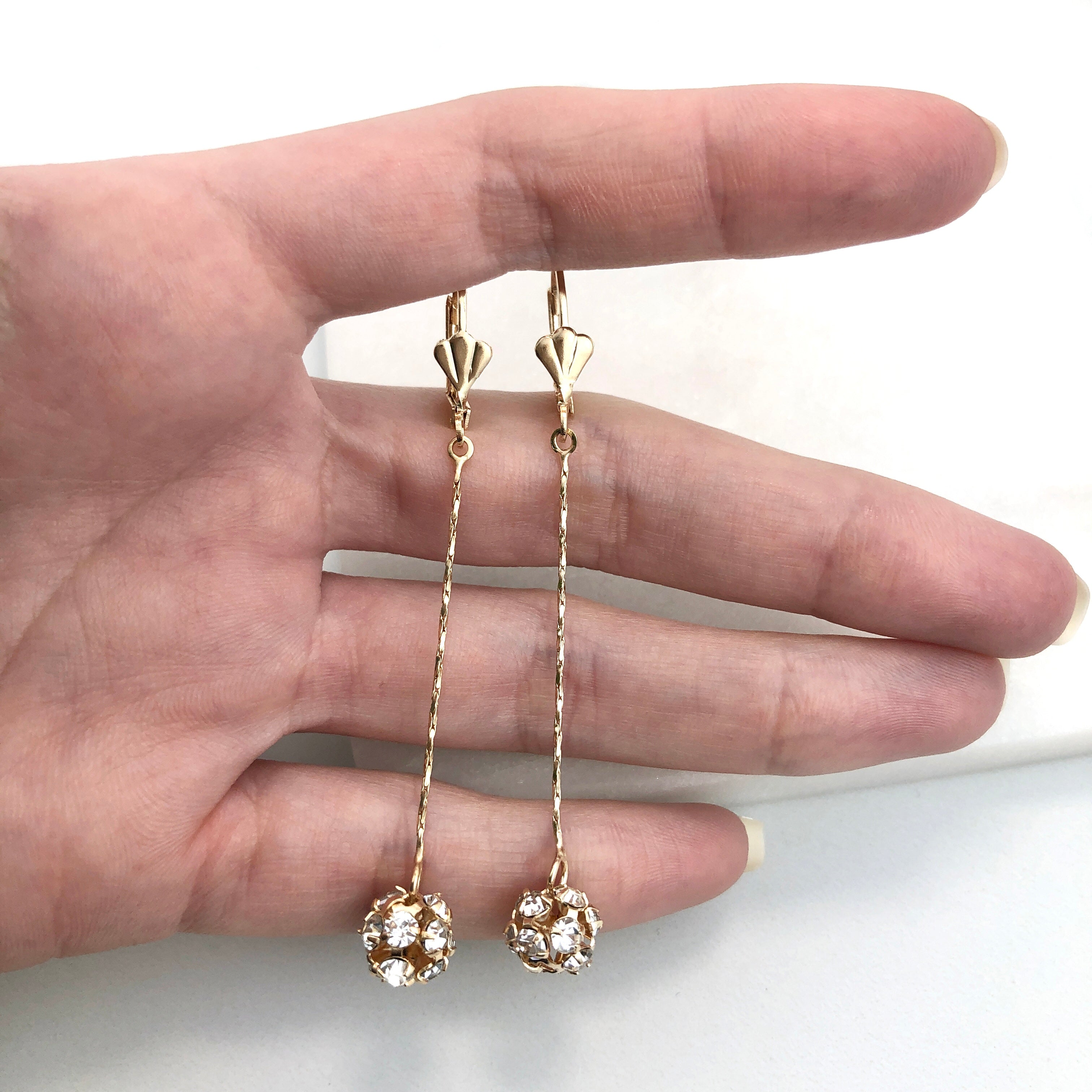 18K Gold Layered Oro Laminado CZ Fire Ball Drop Leverback Earrings Wholesale 21.1097/1/2/6/17/21/38/71