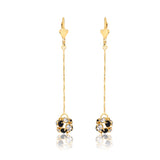18K Gold Layered Oro Laminado CZ Fire Ball Drop Leverback Earrings Wholesale 21.1097/1/2/6/17/21/38/71