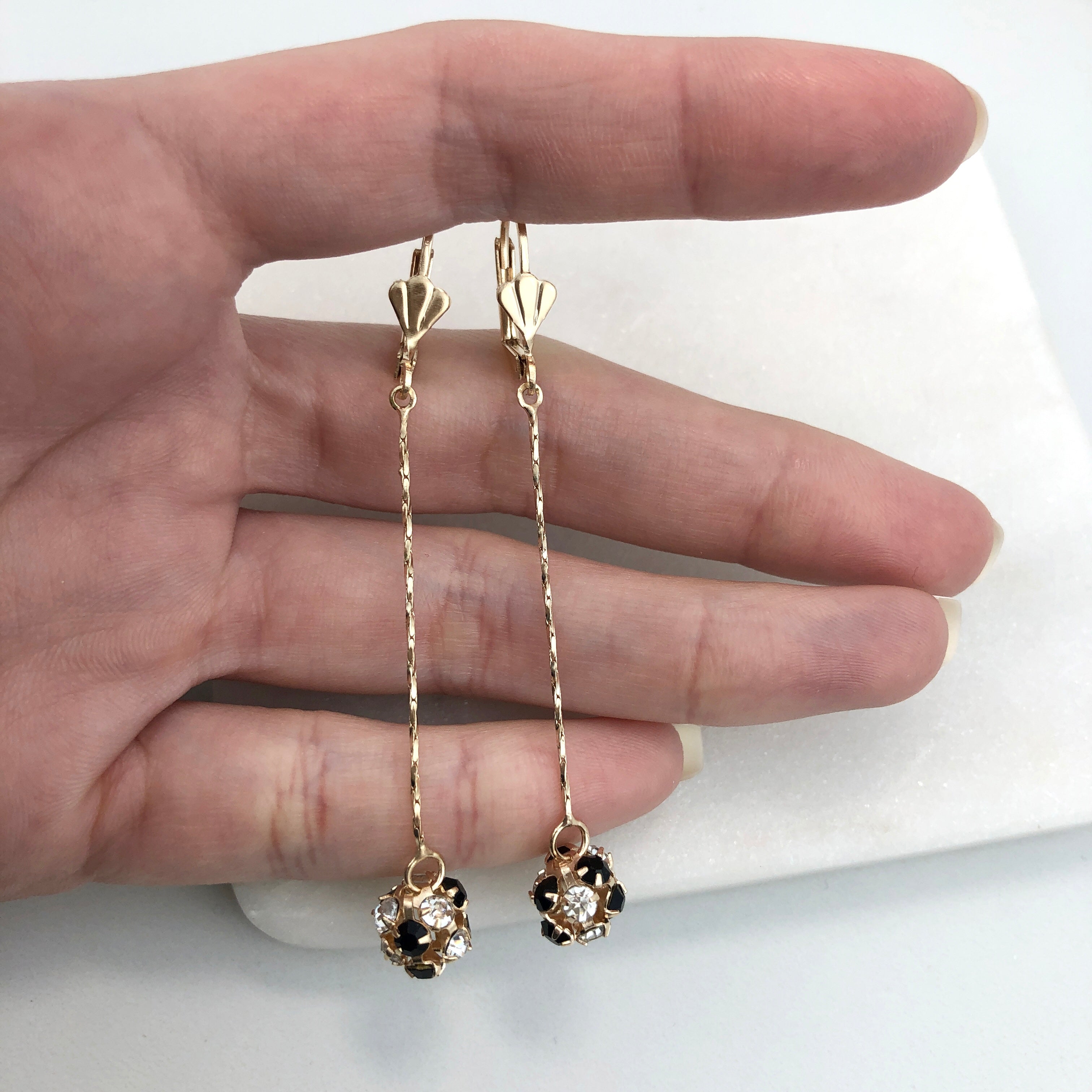 18K Gold Layered Oro Laminado CZ Fire Ball Drop Leverback Earrings Wholesale 21.1097/1/2/6/17/21/38/71