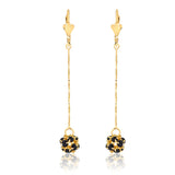 18K Gold Layered Oro Laminado CZ Fire Ball Drop Leverback Earrings Wholesale 21.1097/1/2/6/17/21/38/71