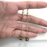 18K Gold Layered Oro Laminado CZ Fire Ball Drop Leverback Earrings Wholesale 21.1097/1/2/6/17/21/38/71