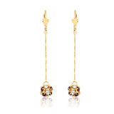 18K Gold Layered Oro Laminado CZ Fire Ball Drop Leverback Earrings Wholesale 21.1097/1/2/6/17/21/38/71