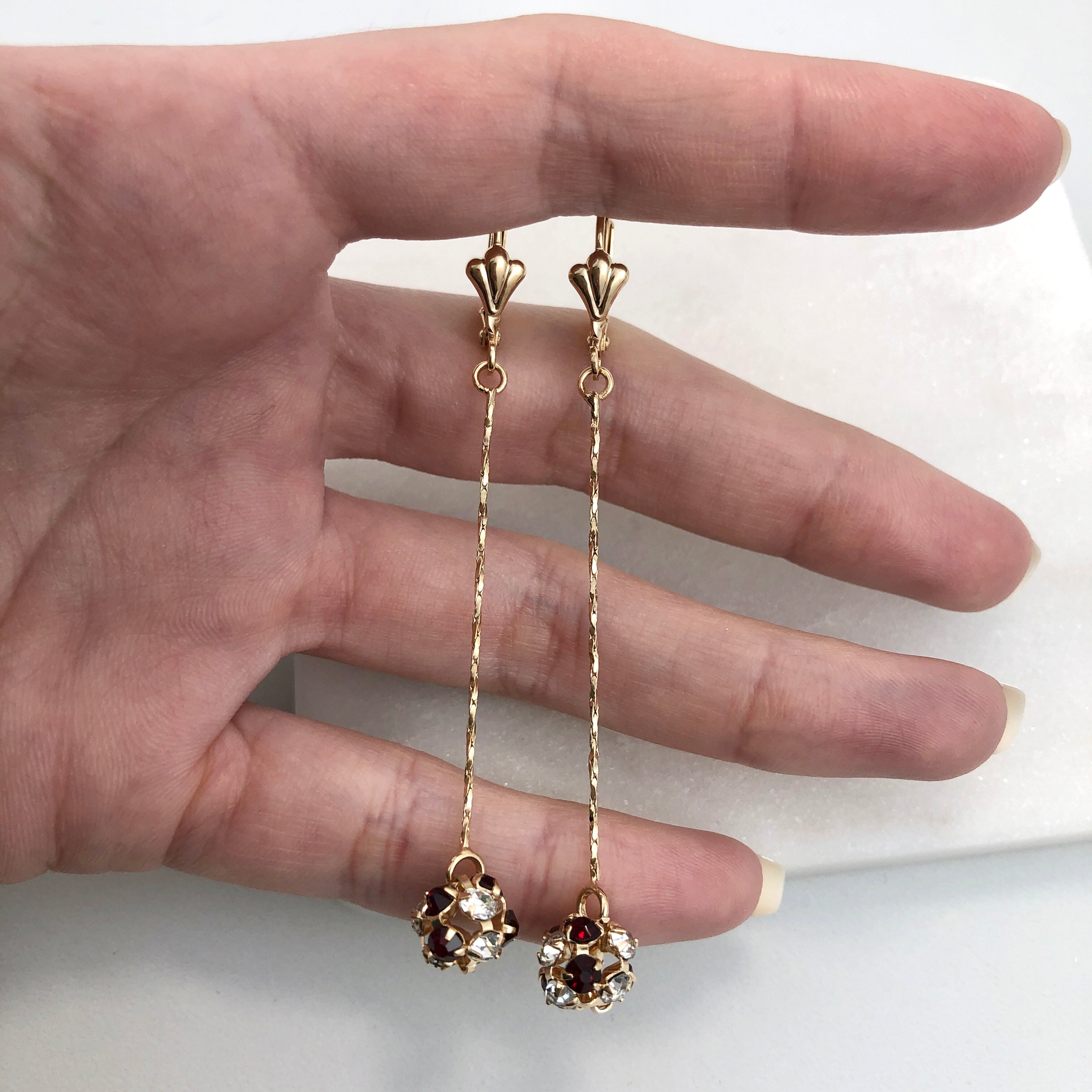 18K Gold Layered Oro Laminado CZ Fire Ball Drop Leverback Earrings Wholesale 21.1097/1/2/6/17/21/38/71