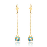 18K Gold Layered Oro Laminado CZ Fire Ball Drop Leverback Earrings Wholesale 21.1097/1/2/6/17/21/38/71