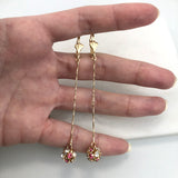 18K Gold Layered Oro Laminado CZ Fire Ball Drop Leverback Earrings Wholesale 21.1097/1/2/6/17/21/38/71