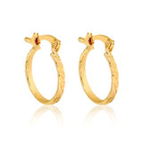 18K Gold Layered Oro Laminado Hoops