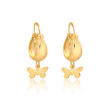 18K Gold Layered Oro Laminado Two-Tone Hoops Kids Earrings 21.0151