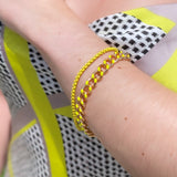 18K Gold Layered Oro Laminado Yellow Enamel Curb Link Chain 73.0199-18