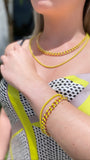 18K Gold Layered Oro Laminado Yellow Enamel Curb Link Chain 73.0199-18