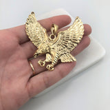 18K Gold Layered Oro Laminado American Eagle Texturized Design Pendant 31.0015