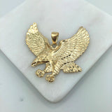 18K Gold Layered Oro Laminado American Eagle Texturized Design Pendant 31.0015
