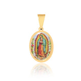 18K Gold Layered Oro Laminado Multi-Color Our Lady of Guadalupe Religious Pendant 31.0017/17