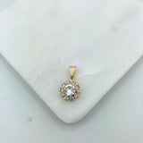 18K Gold Layered Oro Laminado White & Multi-Color Cubic Zirconia Charm (More Colors) 31.0018/1/2/3/4/5/6/7/9