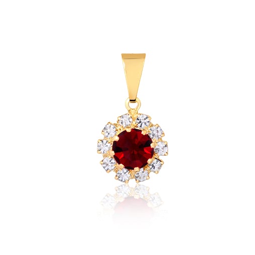 18K Gold Layered Oro Laminado White & Multi-Color Cubic Zirconia Charm (More Colors) 31.0018/1/2/3/4/5/6/7/9