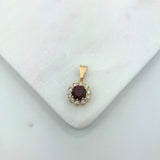 18K Gold Layered Oro Laminado White & Multi-Color Cubic Zirconia Charm (More Colors) 31.0018/1/2/3/4/5/6/7/9
