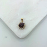 18K Gold Layered Oro Laminado White & Multi-Color Cubic Zirconia Charm (More Colors) 31.0018/1/2/3/4/5/6/7/9